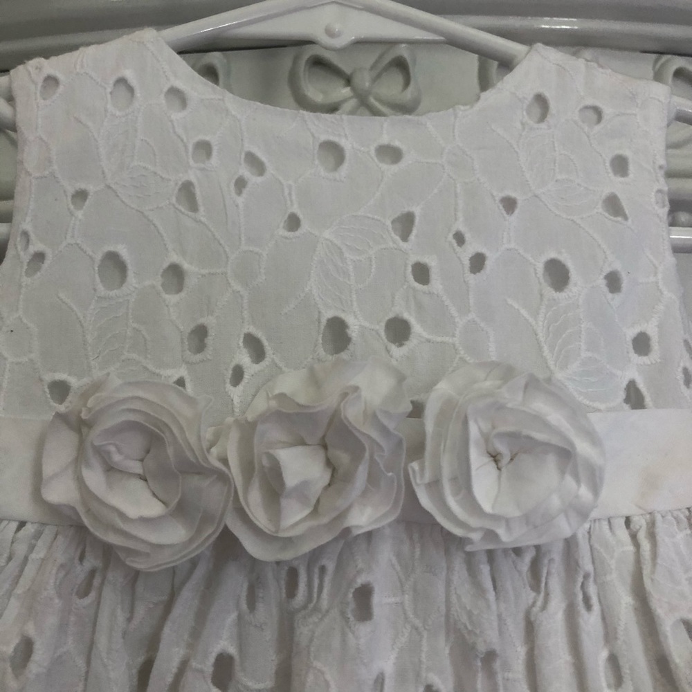 Janie and Jack white eyelet summer dress size 6-12 - Picture 4 of 6